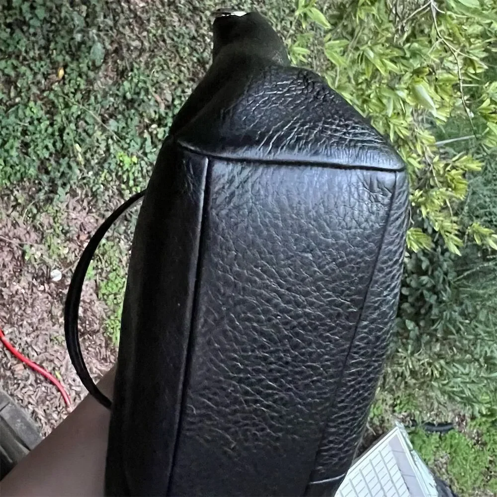 COACH Satchel Crossbody/Shoulder Bag Black Leather w Silver Hardware AUTHENTIC